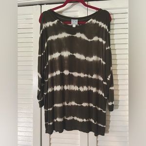 Tye dye cold shoulder oversized shirt